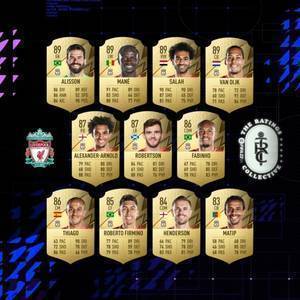 利物浦球员FIFA22评分:萨拉赫、马内、阿利森、范迪克均89分