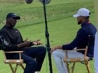 Two GOATs！库里参与高尔夫转播 期间偶遇乔丹