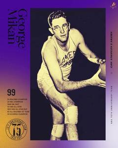 麦肯入选NBA历史75大球星！湖人官推晒图：初代湖人超巨