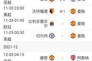 不敌沃特福德后,曼联未来3场将对阵黄潜、切尔西、阿森纳