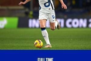 国米本场数据:控球率72%,射门21-7、射正4-1、角球14-0