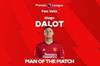 打进1球！达洛特当选曼联2-0布莱顿全场最佳球员